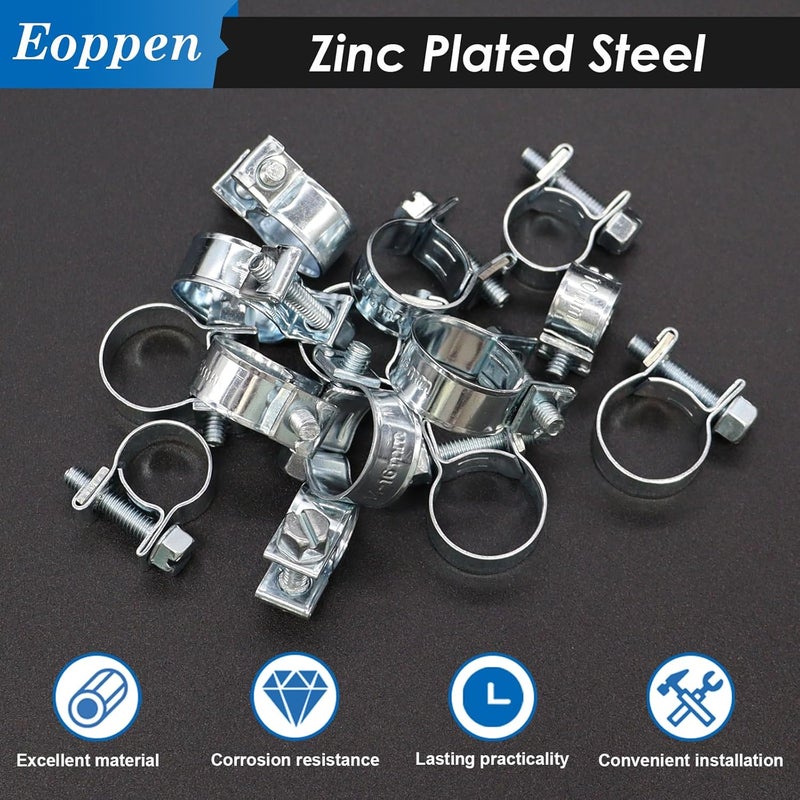 Eoppen 34Pcs 5 Sizes 8-18mm Fuel Line Clamp Assortment Kit, 1/4Inch 5/16Inch 3/8Inch Fuel Injection Gas Line Hose Clamps for Diesel Petrol Pipe - Image 4